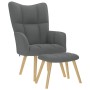 Sillón de relax con taburete tela gris oscuro