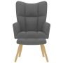 Sillón de relax con taburete tela gris oscuro