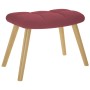 Sillón mecedora con taburete tela rojo tinto