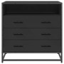 Cajonera de madera contrachapada negro 70x41x70 cm