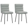Sillas de comedor 2 unidades terciopelo gris claro