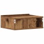 Mesita de noche flotante madera vieja 40x32x15 cm