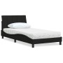 Cama con colchón tela negro 100x200 cm