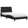 Cama con colchón tela negro 100x200 cm
