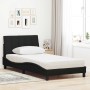 Cama con colchón tela negro 100x200 cm