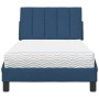 Cama con colchón tela azul 80x200 cm