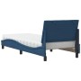 Cama con colchón tela azul 80x200 cm
