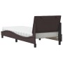 Cama con colchón tela marrón oscuro 90x200 cm