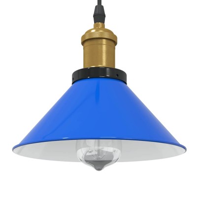 Lámpara colgante regulable en altura E27 oscuro brillante Ø22cm
