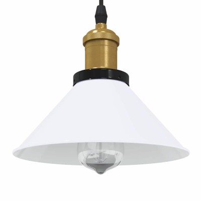 Lámpara colgante regulable altura E27 blanco brillante Ø 22cm
