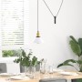 Lámpara colgante regulable altura E27 blanco brillante Ø 22cm
