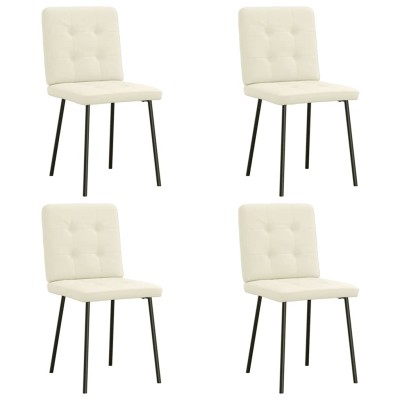 Sillas de comedor 4 unidades terciopelo crema