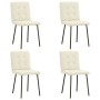 Sillas de comedor 4 unidades terciopelo crema