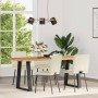 Sillas de comedor 4 unidades terciopelo crema