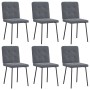 Sillas de comedor 6 unidades terciopelo gris oscuro