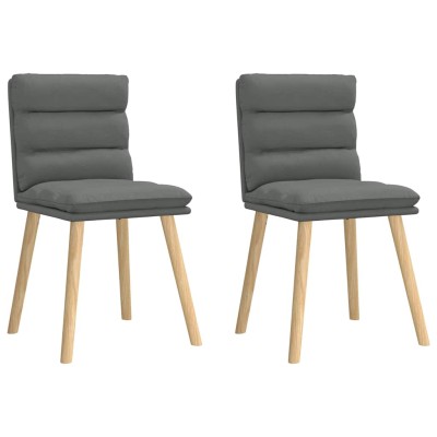 Sillas de comedor 2 unidades tela gris oscuro