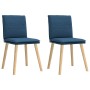 Sillas de comedor 2 unidades tela azul