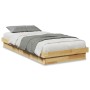 Estructura de cama sin colchón 100x200cm madera maciza de roble