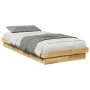 Estructura de cama sin colchón 100x200cm madera maciza de roble