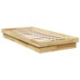 Estructura de cama sin colchón 100x200cm madera maciza de roble