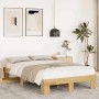 Estructura de cama sin colchón 120x200 cm madera maciza roble