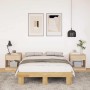 Estructura de cama sin colchón 120x200 cm madera maciza roble