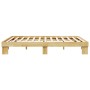 Estructura de cama sin colchón 135x190 cm madera maciza roble