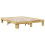Estructura de cama sin colchón 135x190 cm madera maciza roble