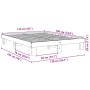 Estructura de cama sin colchón 135x190 cm madera maciza roble