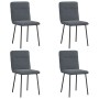 Sillas de comedor 4 unidades terciopelo gris oscuro