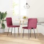 Sillas de comedor 2 unidades terciopelo rojo tinto