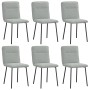 Sillas de comedor giratorias 6 uds terciopelo gris claro