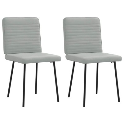 Sillas de comedor 2 unidades terciopelo gris claro