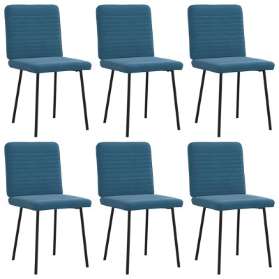 Sillas de comedor 6 unidades terciopelo azul
