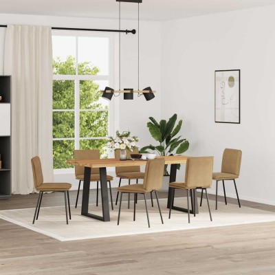Sillas de comedor 6 unidades terciopelo marrón