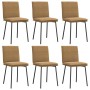 Sillas de comedor 6 unidades terciopelo marrón