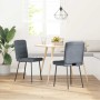 Sillas de comedor 2 unidades terciopelo gris oscuro
