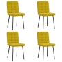 Sillas de comedor 4 unidades terciopelo amarillo