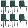 Sillas de comedor 6 unidades terciopelo verde oscuro