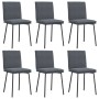 Sillas de comedor 6 unidades terciopelo gris oscuro