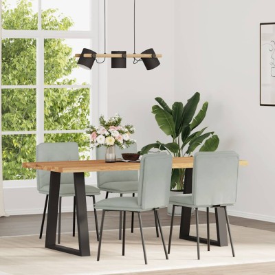 Sillas de comedor 4 unidades terciopelo gris claro