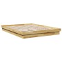 Estructura de cama sin colchón 160x200 cm madera maciza roble