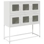 Aparador de acero laminado en frío blanco 100,5x39x107 cm