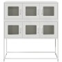 Aparador de acero laminado en frío blanco 100,5x39x107 cm