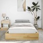 Estructura de cama sin colchón 90x190 cm madera maciza roble