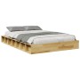 Estructura de cama sin colchón 120x200 cm madera maciza roble