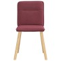 Sillas de comedor 6 unidades tela rojo tinto