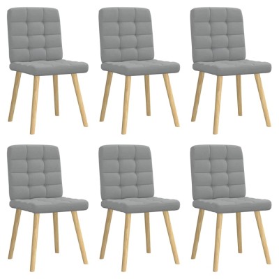 Sillas de comedor 6 unidades de tela gris claro