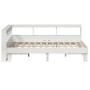 Cama con estantería sin colchón madera maciza blanca 150x200 cm