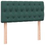 Cama box spring con colchón terciopelo verde oscuro 80x220 cm